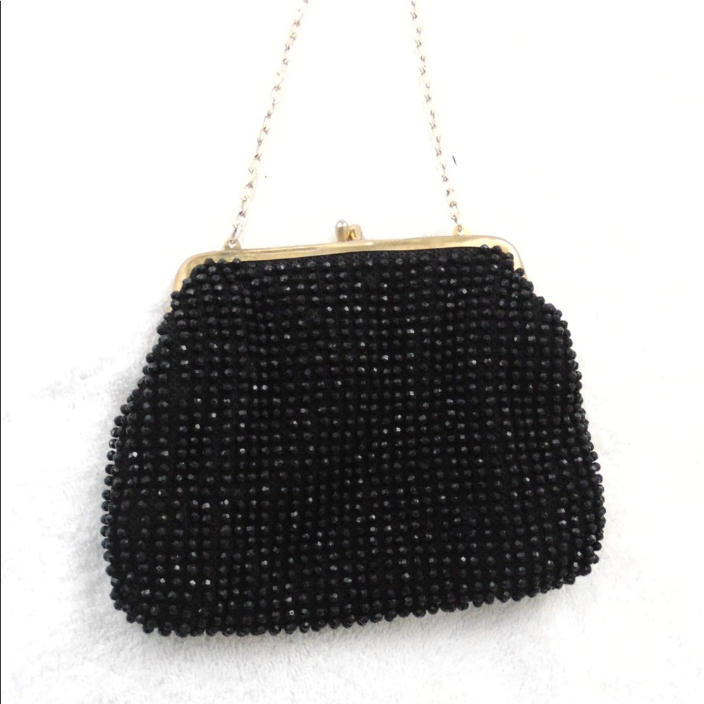 Vintage Black Beaded Purse